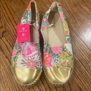 Lilly Pulitzer for Target Pink and Gold Espadrilles